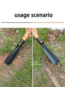 1入雙頭園藝鋼鏟,具尖頭和平頭,適用於挖掘土壤、除草、盆栽、種植、移栽、戶外花園農具