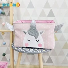 Oyhomo 1入組粉色布料收納籃,可摺疊使用的玩具籃,帶有圓點裝飾理想的收納籃子,放置於架子、衣櫃、臥室