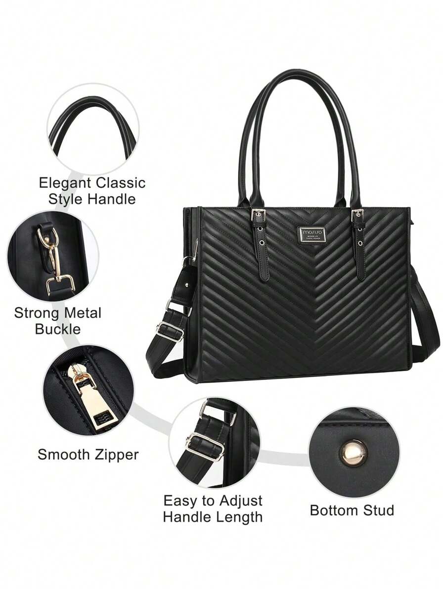 MOSISO Laptop Tote Bag for Women, 15.6 inch Computer Bag Compatible
