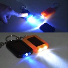 1個時尚迷你多功能太陽能led鑰匙扣,明亮小手電筒創意禮物 - 藍色 - 查看 5