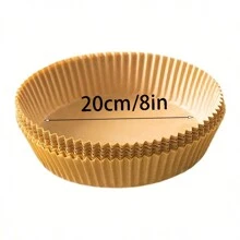 50/100/150/200入空氣炸鍋（圓形/方形）一次性紙面板，廚房配件，不粘磁光紙，空氣炸鍋配件，防油防水，烘焙烤箱微波爐用紙托盤 - 黃色 - 查看 3