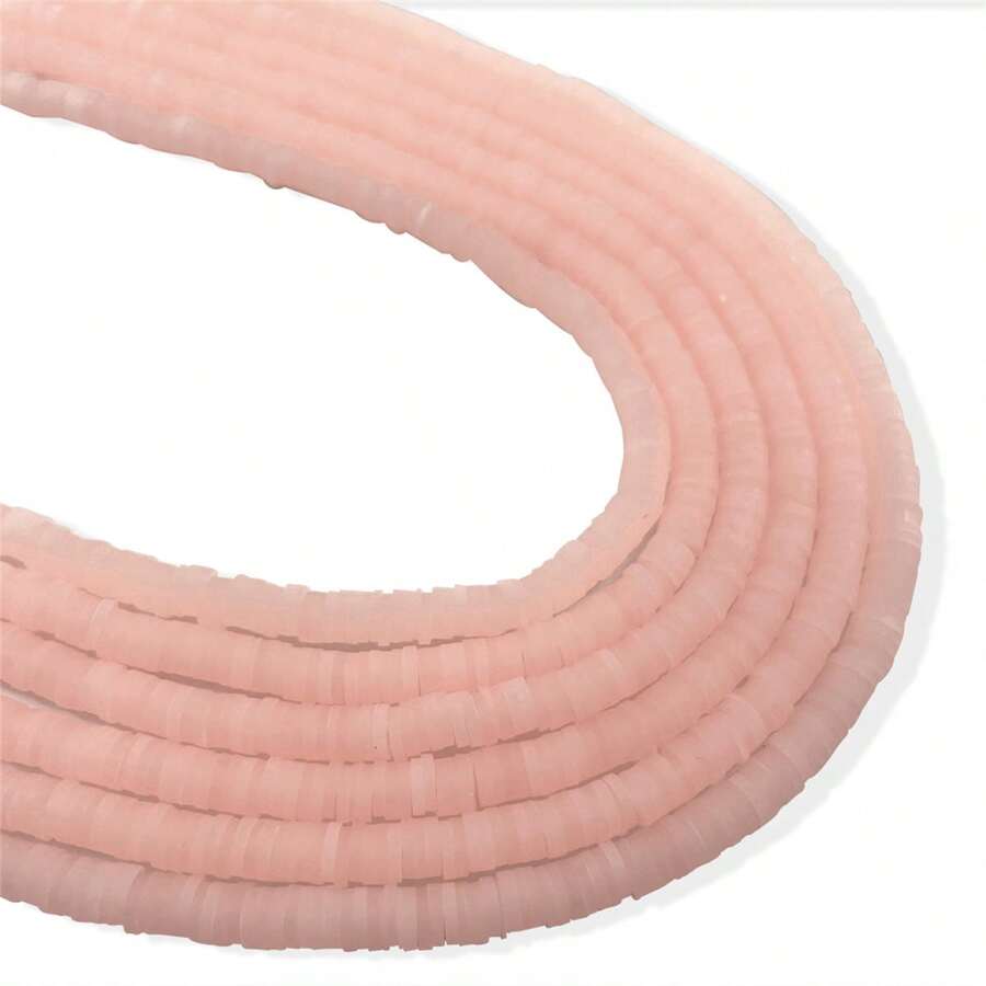 350顆6mm果凍彩色聚合物粘土珠,圓盤磨砂松散間隔珠,適用於手鍊,項鍊,縫紉和製作珠寶