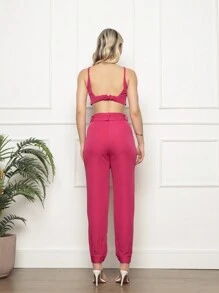 Women Two-Piece Outfits - Màu Hồng Tươi - Xem 2