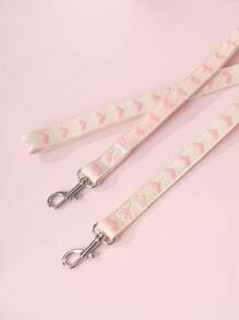 1pc Polyester Material Fresh Breeze Heart Pattern Pet Leash, Suitable For Cats & Small Dogs Outdoor Use (Not Suitable For Large Dogs) - Pink - View 6