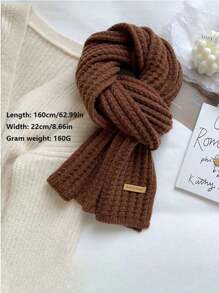 1條紅色針織圍巾,韓國風格,冬季保暖百搭可愛,適用於女性、情侶或學生
