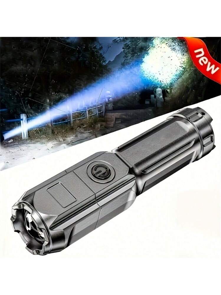 Lanterna a luce forte Torcia a LED ad alta potenza USB ricaricabile Potente torcia tattica Lampada a lungo raggio da pesca all'aperto