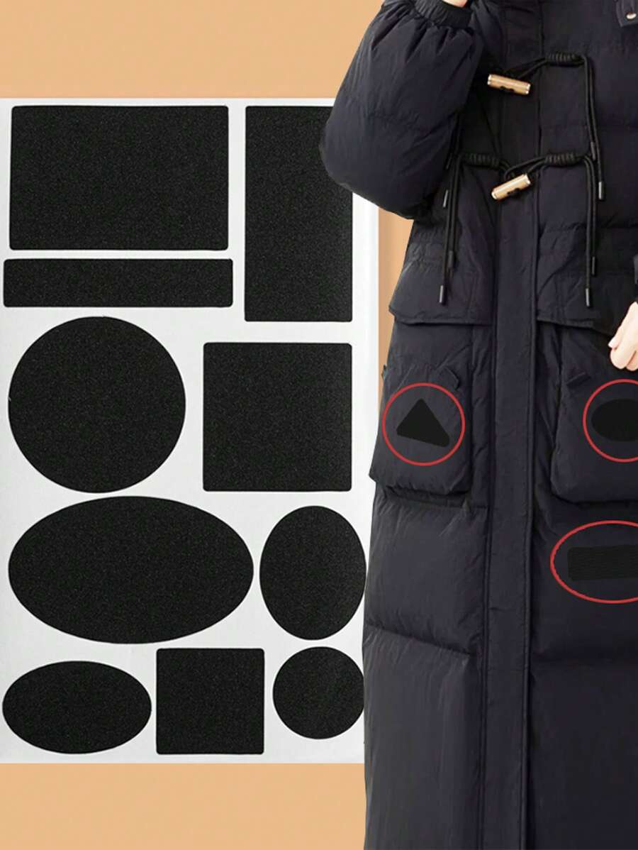 1pc Direct Sticky Seamless Clothes Patch, Backed With Adhesive Fabric Embroidery For Repairing Holes In Down Jacket, Etc.