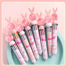 4pcs Cartoon Rabbit 10-in-1 Ballpoint Pen, Student Exam Office Stationery Multicolor Signature Pen - Multicolor - View 10