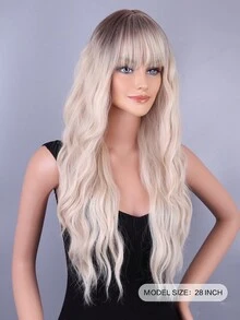 女性長捲髮假髮,美式合成纖維髮型,具有大波浪和豐盈感