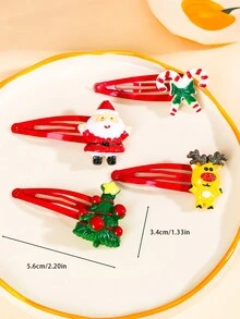 4入組女式聖誕樹和聖誕老人髮夾,非常適合作為聖誕禮物和裝飾品