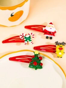 4入組女式聖誕樹和聖誕老人髮夾,非常適合作為聖誕禮物和裝飾品