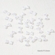 200 件美甲配件 DIY 可爱女孩美甲装饰迷你蝴蝶结和蝴蝶结 3D 美甲水钻指甲饰指甲宝石美甲用品指甲 - 白色 - 查看 3