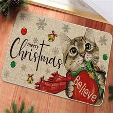 1入復古聖誕卡通聖誕老人印花踏墊,入口處家居地墊 - 復古風做舊聖誕-5 - 查看 4