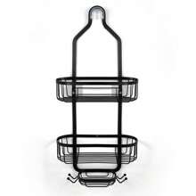 Bathroom Hanging Shower Organizer, Overhead Shower Caddy With Razor And Sponge Hooks, Rustproof, Black - Black - View 8