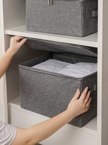 1 件带盖和手柄的拉链衣服织物收纳盒，大容量衣服篮，毯子，被子，玩具，家庭衣柜收纳盒，节省空间的衣柜收纳盒，卧室，家庭，宿舍，卧室配件装饰品装饰节日装饰房间装饰家居装饰卧室装饰礼服裤子鞋子牛仔裤靴子裙子卧室，收纳盒，家庭收纳，女式白色 T 恤，女式黑色裤子，女士冬装，连衣裙， - 灰色 - 查看 5