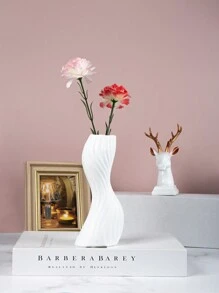 1pc Nordic Style Creative Living Room Decorative Flower Vase Ornament - White - View 8