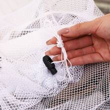 1 件粗網小號網狀洗衣袋,附抽繩封口,適合宿舍、旅行、公寓、露營、房車、工廠、可重複使用的洗衣袋、耐用洗衣袋、旅行用大型重型洗衣袋、門掛網狀袋、洗衣機洗衣袋,可裝內衣、衣服、浴巾、床單防變形洗衣袋 - 白色 - 查看 4