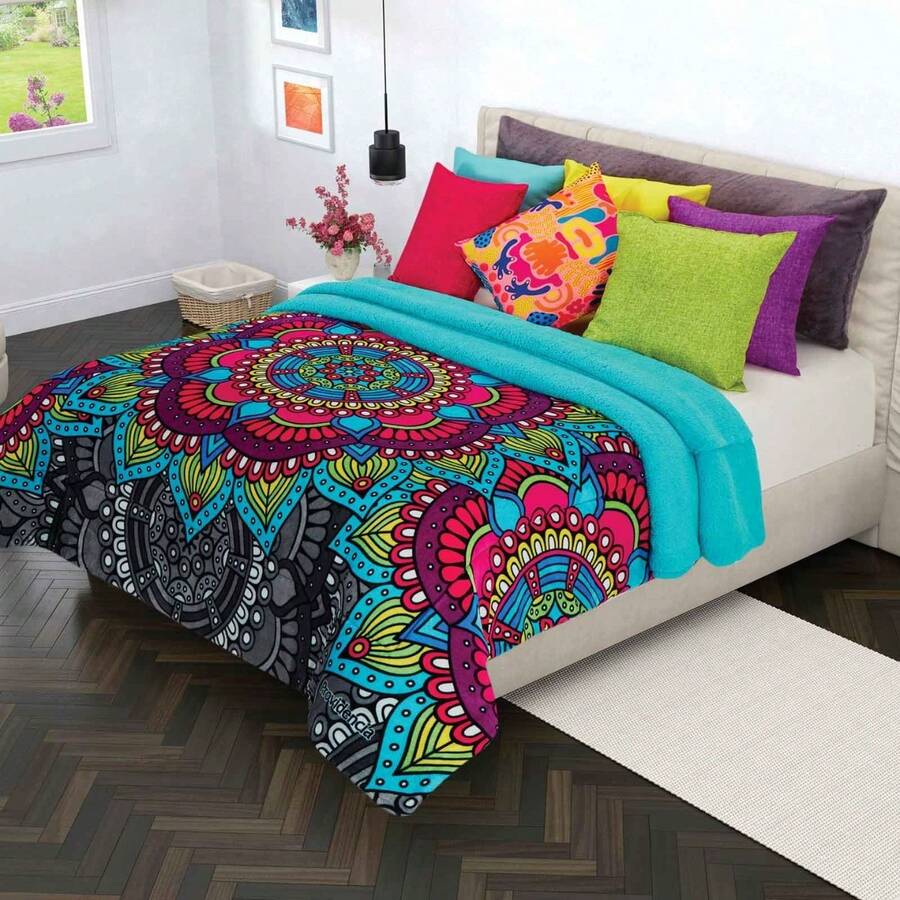 Soft Shearling Reverse Coverlet - Multicolor - View 1