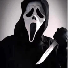 1 Pieza Máscara De Cara De Fantasma De Halloween - Negro - Ver 4