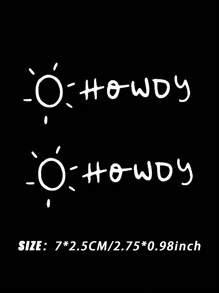 Howdy Car Sticker Cute Car Decal 2pcs - White - View 5
