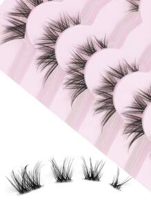 Cat Eye Lashes Natural False Eyelashes Cluster Lashes Look Clear Band Lashes Pack Light Volume Soft Strip Fake Eye Lashes 7 Pairs Multipack - Cat Eye Lashes - View 2