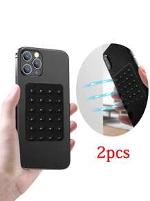 2 件矽膠手機防滑吸盤,附 24 件矽膠自黏盤,適用於手機、行動電源、汽車儀表板等。 - 黑色 - 查看 2