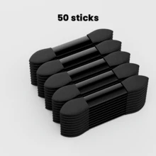 50pcs Dual Head Portable Makeup Brushes Set - Black - View 1