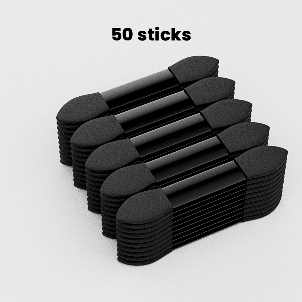 50pcs Dual Head Portable Makeup Brushes Set - Black - View 1