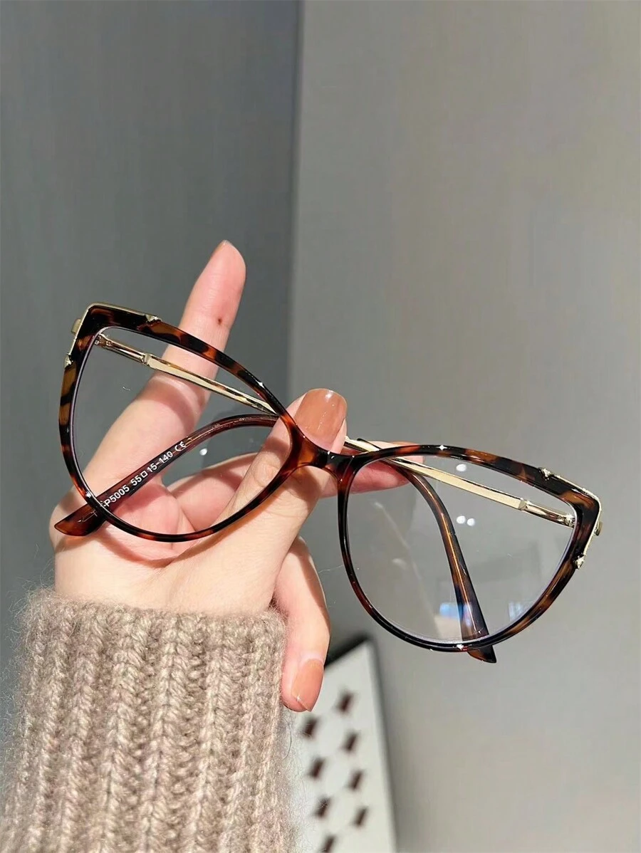 1pc Women's Elegant Casual Versatile Cat Eye Non-Prescription Glasses - Multicolor - View 1