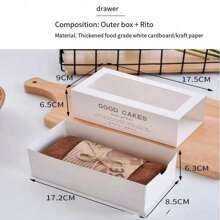 Swiss Roll Packaging Box For Towel Roll And Cake Roll With Transparent Window And Pull-out Drawer Design - White - View 6