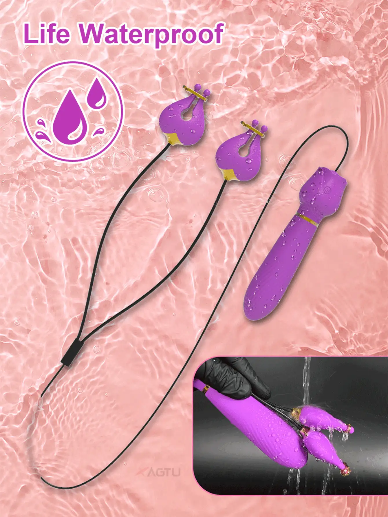 Pinza para pezón con flor, estimulador clitorial vibrador, dilatador vaginal, juguetes sexuales para mujeres, estimulador del punto G y clítoris, tapón anal, bienestar sexual, vibrador (Mayores de 18 años)