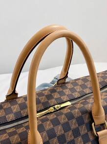 Đa chức năng Dung lượng lớn Túi du lịch Checkered Bàn cờ Checkered Cái túi Túi tote Kẻ sọc Túi xách tay Tay Cái túi Túi thể thao Túi đeo vai Đối với Kỳ nghỉ Ngày lễ Bệnh viện Trở lại Trường Cho nam giới NỮ Học sinh Đi du lịch Cái túi Kẻ sọc - màu nâu - Xem 5