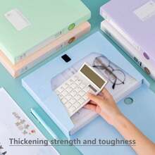 1pc A4 Size Archive Box With Closure For Documents, Files, Vouchers, And Office Supplies Organization And Storage - Baby Blue - View 5