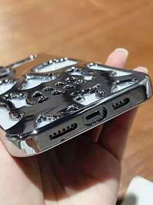 情人节骷髅搞笑丑陋 1 件银色/灰色 6d 品牌骷髅头吊坠，简约时尚的设计，男女通用 - 銀色 - 查看 5