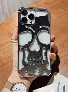 情人节骷髅搞笑丑陋 1 件银色/灰色 6d 品牌骷髅头吊坠，简约时尚的设计，男女通用 - 銀色 - 查看 4