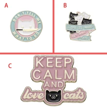 1/3pcs Cartoon Personalized English Alphabet Cat Shaped Metal Alloy Brooch Pin/Badge For Women And Girls As Daily Small Gift - Multicolor - View 3