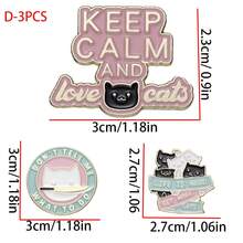 1/3pcs Cartoon Personalized English Alphabet Cat Shaped Metal Alloy Brooch Pin/Badge For Women And Girls As Daily Small Gift - Multicolor - View 4