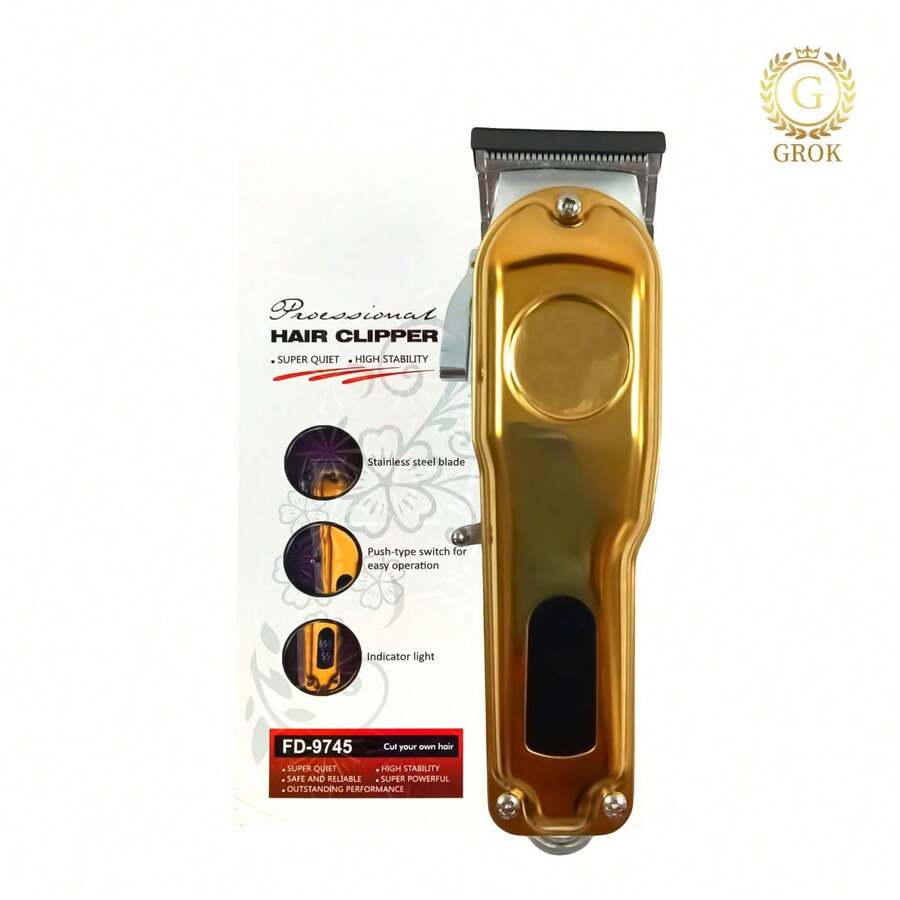 Cortapelos profesionales inalámbricos para hombres, cortapelos para cortar el cabello, juego de recortadores de pelo  inalámbrica, máquina de corte de pelo recargable para la familia - Dorado - Ver 1