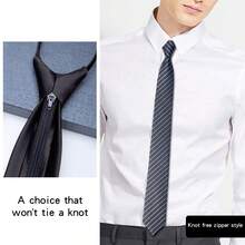 1入男士西裝襯衫配件,商務婚禮領帶,不需綁鞋帶,專業工作領帶