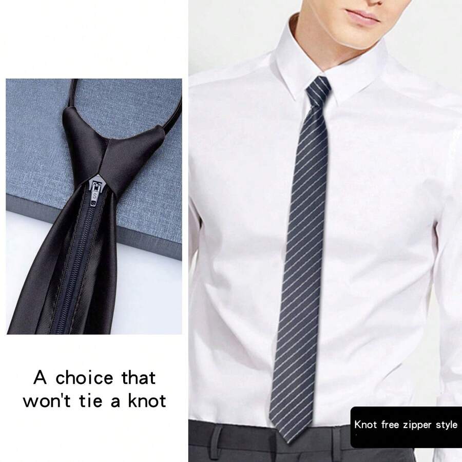 1入男士西裝襯衫配件,商務婚禮領帶,不需綁鞋帶,專業工作領帶