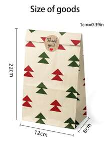 12入組聖誕禮物袋紙袋聖誕夜蘋果糖果包裝袋禮盒聖誕便攜式平口袋