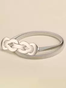 1 pieza Cadena elástica de cintura de metal para mujer, multifuncional para vestido, abrigo, suéter, jeans de verano, escuela de otoño, otoño, Halloween - Dorado - Ver 4
