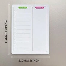 1pc Elegant Monthly Calendar Magnetic Dry Erase Whiteboard With Magnetic Adsorption For Refrigerator, Family Memo And Message Board For Hanging And Display - White - View 4