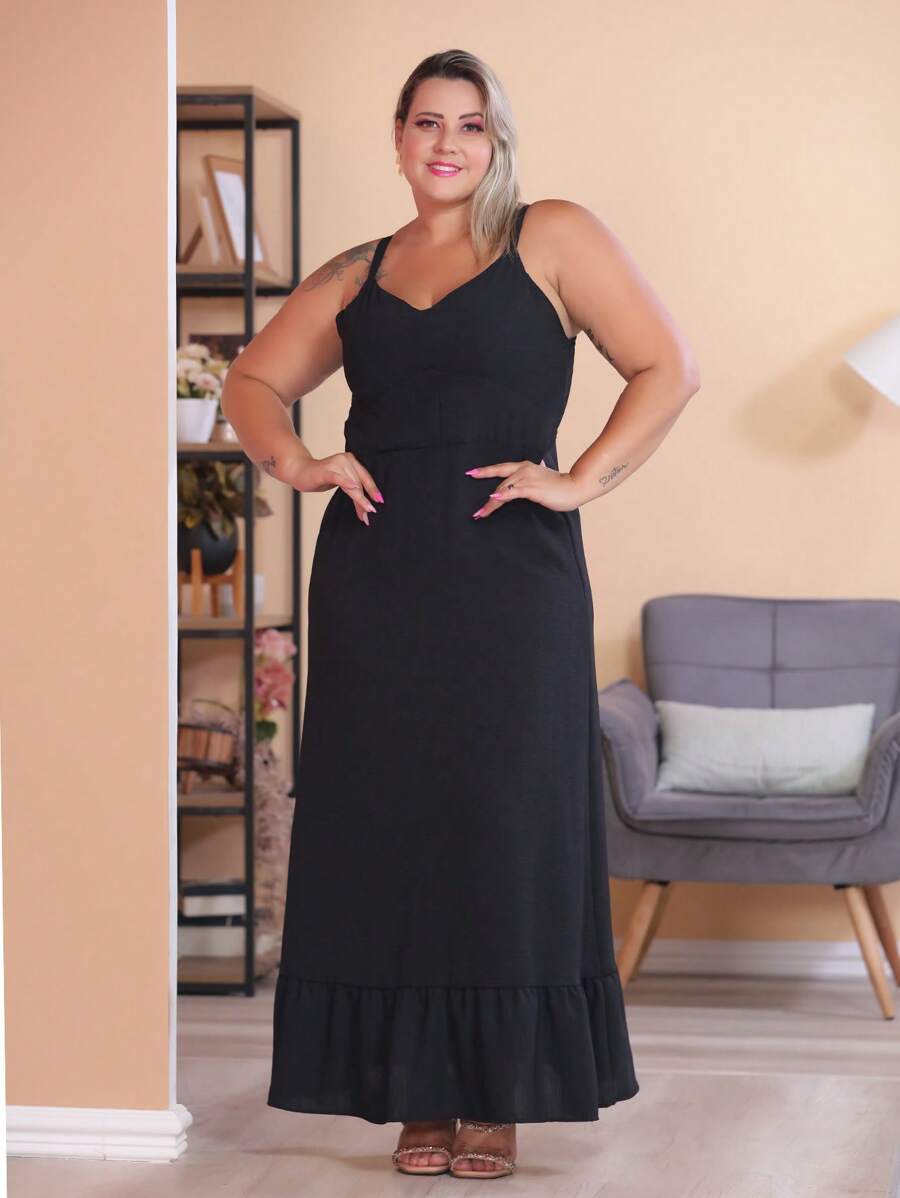 Plus Size Dresses - màu đen - Xem 1