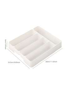 1pc Kitchen Cabinet Drawer Knife Fork Plate 5-compartment Cutlery Organizer - White - View 5