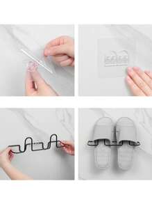 1 Pieza Estante Colgante De Zapatillas De Hierro, Estante De Almacenamiento Para Baño Con Bolsillos Poco Profundos Y Profundos