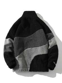 Chaqueta Sudadera De Forro Polar Grueso Para Hombre - Negro - Ver 2