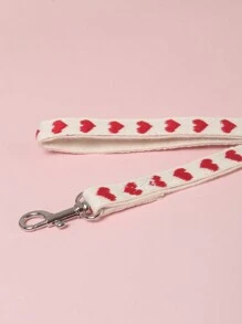 1条涤纶材质清新微风爱心图案宠物牵引绳，适合猫咪和小型犬户外使用（不适合大型犬）。 - 紅色 - 查看 8