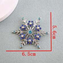 Yuan Shuo 1新款冬季高級全鑲水鑽雪花胸針聖誕系列 - 銀色 - 查看 1