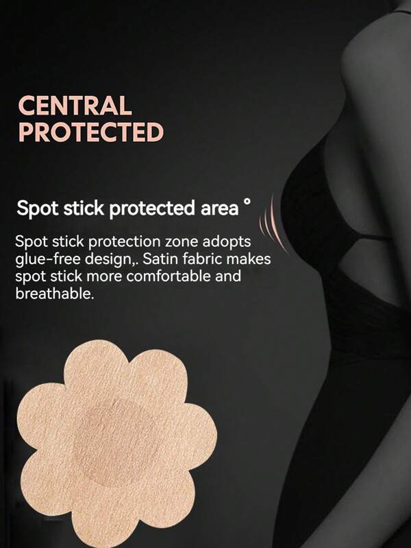 50 Stücke Einweg-Brustaufkleber für Brautkleider, dünne, unsichtbare, verdickte Brustwarzenabdeckung, trägerloses und rückenfreies selbstklebendes Silikon-BH-Pad